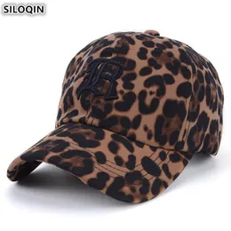 Siloqin Nya kvinnor broderi baseball cap kvinnors leopard tryck hatt mode mössor mössa justerbar storlek hip-hop hattar y200714