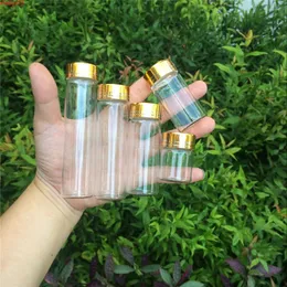 ジャー容器ガラス瓶アルミゴールドスクリューキャップ空15ミリリットルの25ml 40ml 50ml 60ml 50ピース送料無料空分解