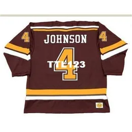 740s #4 ERIK JOHNSON Minnesota Gophers 2006 Hockey Jersey or custom any name or number retro Jersey