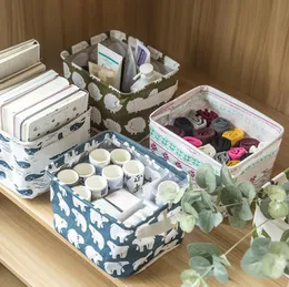 Desktop Storage Box Portable Fabric Storage Basket Cotton Linen Storage Basket Fabric Sundries Organizer Home Organization 5 Designs BT685