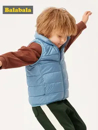 Balabala Boys и Girls Light Down Vest 2019 Новая осень и зима детская теплая родитель-ребенок одежда LJ201125