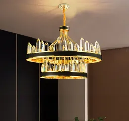 Nieuwe LUXE Onterwerp Woonkamer LED Verlichting Kristallen Lampa Kristallen Kroonluchter Moderne Verlichting Glans Lampy Wisiorek Żyrandole