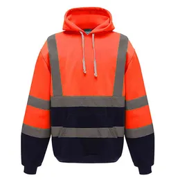 Orange Reflective Men's Jacket Road Work High Visibility Hi Vis Coat Clothes Workwear