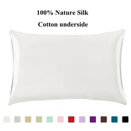 Silk Pillowcases One Side Gratis Frakt 100% Mulberry Pillow Case med dold dragkedja för hår och hud Hypoallergenic 201114