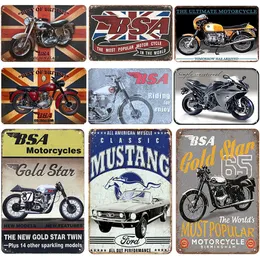 Classic Motor Plaque Metal Painting Vintage Tin Sign Pin Up Shabby Chic Decor Metal Signs Retro Bar Garage Decoration Metal Poster Pub Plate Wholesale