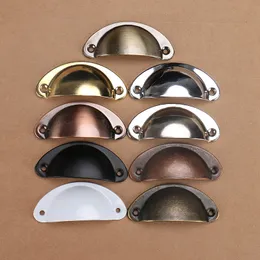 Retro Cabinet Knobs Handles Metal Home Drawer Cabinet Door Handle Furniture Knob Handware Cupboard Antique Brass Shell Pull Handle DH0985