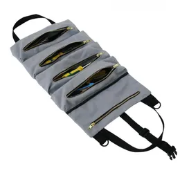 Utomhus Verktyg Rull Multi-Purpose Verktyg Roll Up Bag Skiftnyckel Rulla Påse Hängande verktyg Zipper Carrier Tote Jakt Storage Bag Q0705
