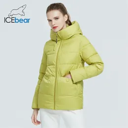 IceBear New Women Hooded Jacket Quality Parka Casual Winter Thick Cotton Clothing Winter Brand Apparel GWD20233I 201217