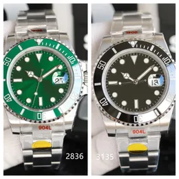 Mężczyźni Watch n Factory V12 904L 116610LN ETA CAL.3135/2836 Automatyczne zegarki Czarna zielona ceramiczna ramka Luminous Wodoodporne 50 atm na rękę