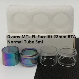 Dvarw MTL FL Facelift 22mm Bag Normal Glass Tube 5ml Replacement Classic Straight Clear Tubes 3pcs/box Retail