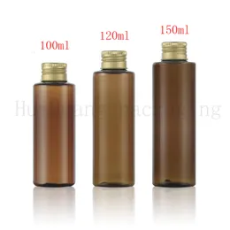 100/120 / 150ML البني زجاجة التعبئة والتغليف زجاجات حاويات الالومنيوم كاب بلاستيك الوجه كريم المكياج حجم سفر أدوات فارغ