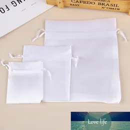 5 pcs Hot White Satin Drawstring Sacos de Sacos Pente / Cabelo / Doces / Jóias / Colar / Anéis / Beads Bolsa De Embalagem De Seda Bolsa de Viagem