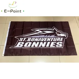 NCAA St. Bonaventure Bonnies Flag USA Sport 3*5ft (90cm*150cm) Polyester Bannerdekoration flygande hem trädgård Festliga presenter