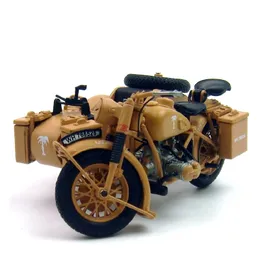 Diecast 1:24 German R75 Tricycle Model World War II Military Model Alloy Collection Model Motorcycle Classic Decoration LJ200930