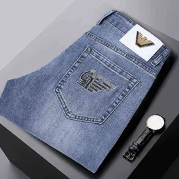 Aj Spring Brand Men's Jeans Korean Version Slim Straight Tube Light Color Trend Denim Pants