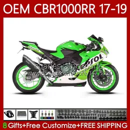 هيكل السيارة + دبابات لهوندا OEM CBR1000 CBR 1000 RR CC 2017 2018 2019 الأخضر ريبسول الجسم 75NO.104 CBR1000CC CBR 1000RR 1000CC 17-19 CBR1000RR 17 18 19 حقن العفن هدية