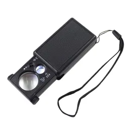 Portable 30X 60X Loupes LED Light High Powered Jewel Mini Foldable Magnifying Glass Jewelry Magnifier Pocket Microscope