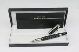 Classi Black Silver Grid Body Body Pen مع رقم سلسلة School Office Stationery كتابة هدية مثالية رئيس الكريستال
