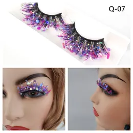 Glittering Colored Faux 3D Mink Eyelashes Soft Sequins False Eyelash Luminous Cosplay Costumes Eye Lashes Extension Makeup