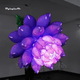 Hanging Purple Inflatable Artificial Flower 2m/3m Balloon Model Air Blow Up Succulent Plant For Concert Stage And Carnival Party Decoration