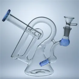 Purple Harp Beaker Bongs Recycler Dab Rig Glass Water Bong Smoking Hookah 14 mm Banger Ganger Bong