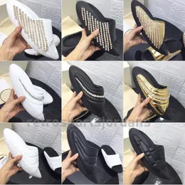 Sandali muli B-IT in pelle trapuntata nera Sneakers con plateau spesso Suole in EVA Gomma Estate nera Designer Twist Stile essenziale Moda Scivolo dorato