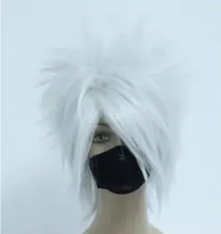 Hatake Kakashi Srebrzysty Szary Anime Cosplay Costume Peruka Party Cosplay odporne na ciepło