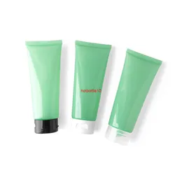 (50pcs)100g Empty Green Soft Refillable Plastic Lotion Tubes Squeeze Cosmetic Packaging, Cream Tube Flip Lids Bottle Containerfor shipping
