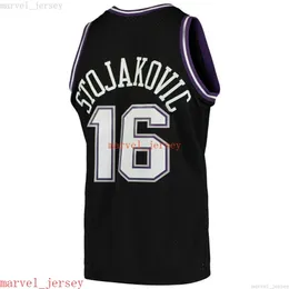 100 ٪ مخيط Peja Stojakovic 2001-02 Jersey XS-6XL Mens Throwbacks قمصان السلة الرخيصة الرجال شباب