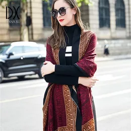 European Autumn Winter Women Fashion Blanket Scarf Female Cashmere Pashmina Wool Scarf Shawl Warm Thick Scarves Cape Wraps 201210