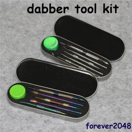 5 Styl Wax Dabber Silikon Jar Kit SS DAB Narzędzia Palenie Dbming Spatula dla Banger Bubbler Bubbler Fooths Zlewki Bong