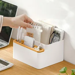 Desktop Multi-Purpose Finishing Storage Box Creative Hushållsprodukter Träplastkosmetiska produkter