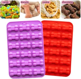 18 Enheter 3D Sugar Fondant Cake Dog Bone Form Cutter Cookie Chocolate Silicone Mögel Dekorera verktyg Kök bakverk Bakar Dh6698