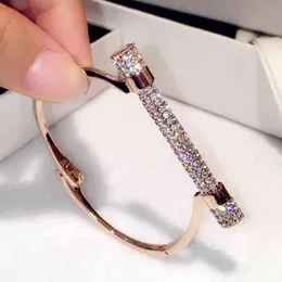 Słynne luksusowe pełne kryształowe bransoletki cyrkonie bransoletki biżuteria na mankiety