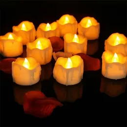 12pcs / 팩 깜박 거리는 차 빛 배터리 원격 제어 LED 촛불 Bougie Velas 전기 샹들리에 파티 생일 양초 Y200531