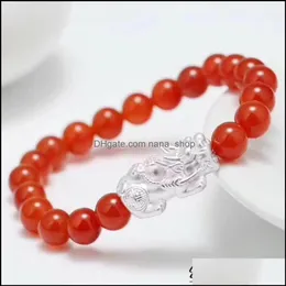 Other Fashion Accessories Fidelity 999 Sier Red Black Agate Bracelet Mens And Womens Gold Shop Activity Gift Jewelry Drop Delivery 2021 Txcw