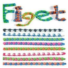 FedEx Fast Fidget Snake Puzzle Wacky Tracksの減圧玩具スナップとクリック感覚キッズアダルト不安ストレスリリーフニーズ教育は忙しい