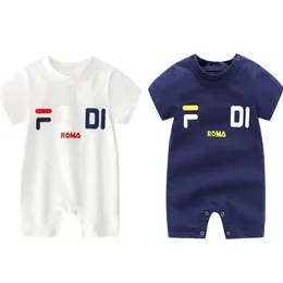 Rompers ins mode märke baby kläder rutiga fickor romper bodysuit outfit bomull nyfödd sommar kort ärm romper barn designer spädbarn jumpsuit