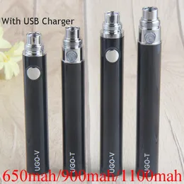 Vape Pen Bateria UGO-T 1100mAh vaporizador 510 Battery 900mAh 650mAh Baterias recarregáveis ​​inferior Carga Com Micro USB Cabo