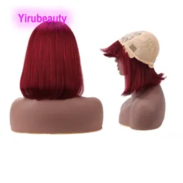 Mechanizm peruki proste malezyjskie 100% ludzkie włosy grzywki czerwony niebieski fioletowy blond czapki Virgin Hair Peruki Sily proste yirubeauty