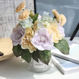 Koreańskie Róże Bukiet Sztuczne Kwiaty Dla Domu Domu Dekoracji Fałszywy Kwiat DIY Wieniec Wesele Dekoracje Dekoracji Bride Bukiety