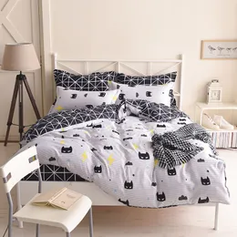 طقم سرير باتمان لون أسود برسوم كرتونية غطاء لحاف غطاء سرير مفرد كامل الملكة سرير ملكي للأطفال C1018