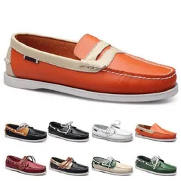 Mens Fashion Shoes designerFashion new Casual Type533 Leather British Style Black White Brown Green Yellow Red Outdoor Comfortable Breathable Chau269
