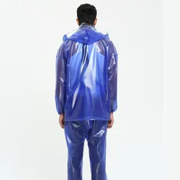 Herren Transparente Regenmantel Wasserdichte Overall: PVC
