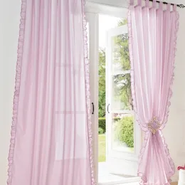 di Sheer Curtain, Beautiful ruffles bianco rosa giallo tende per finestre, piano d'appoggio, aggancio, tasca per asta LJ201224