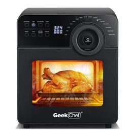 USA Stock Geek Chef Air Fryer Toaster Ofen mit Rotisserie und Dehydrator, Braten, Backen, Grill, 16 in 1 digitaler Einfache Bedienung, Frya04A45 A34
