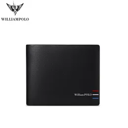 ウォレットウィリアンポロ本革張りの財布の男性スリムカードホルダーbifoldマルチビジネスケーススロット高容量ultra-thin1