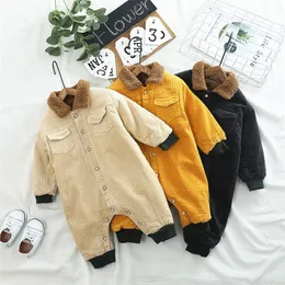 Milancel Boys Jumpsuits Corduroy Infant Girls Winter Outfit Thicken Foder Baby Rompers LJ201023