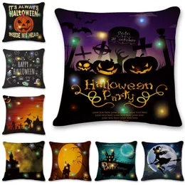 Halloween LED Light PillowCase 45 * 45cm Digital tryckt LED Lysande kuddeöverdrag Hem Hotell Sofa Kasta Kökväska KKA1830