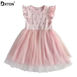 Doxton الاطفال فساتين الصيف للأطفال مضيئة كم توتو اللباس يونيكورن الفتيات الملابس vestidos فتاة الأميرة اللباس الاطفال ازياء LJ200923